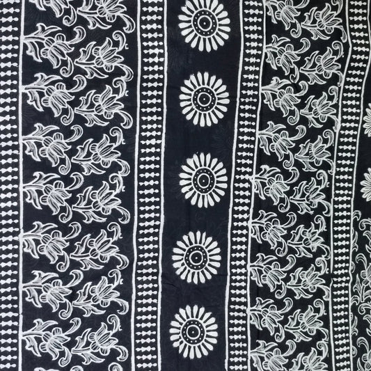 BAGRU HAND BLOCK PRINTED MULMUL COTTON SAREE