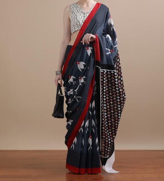 Bagru Print Mul mul Cotton Saree