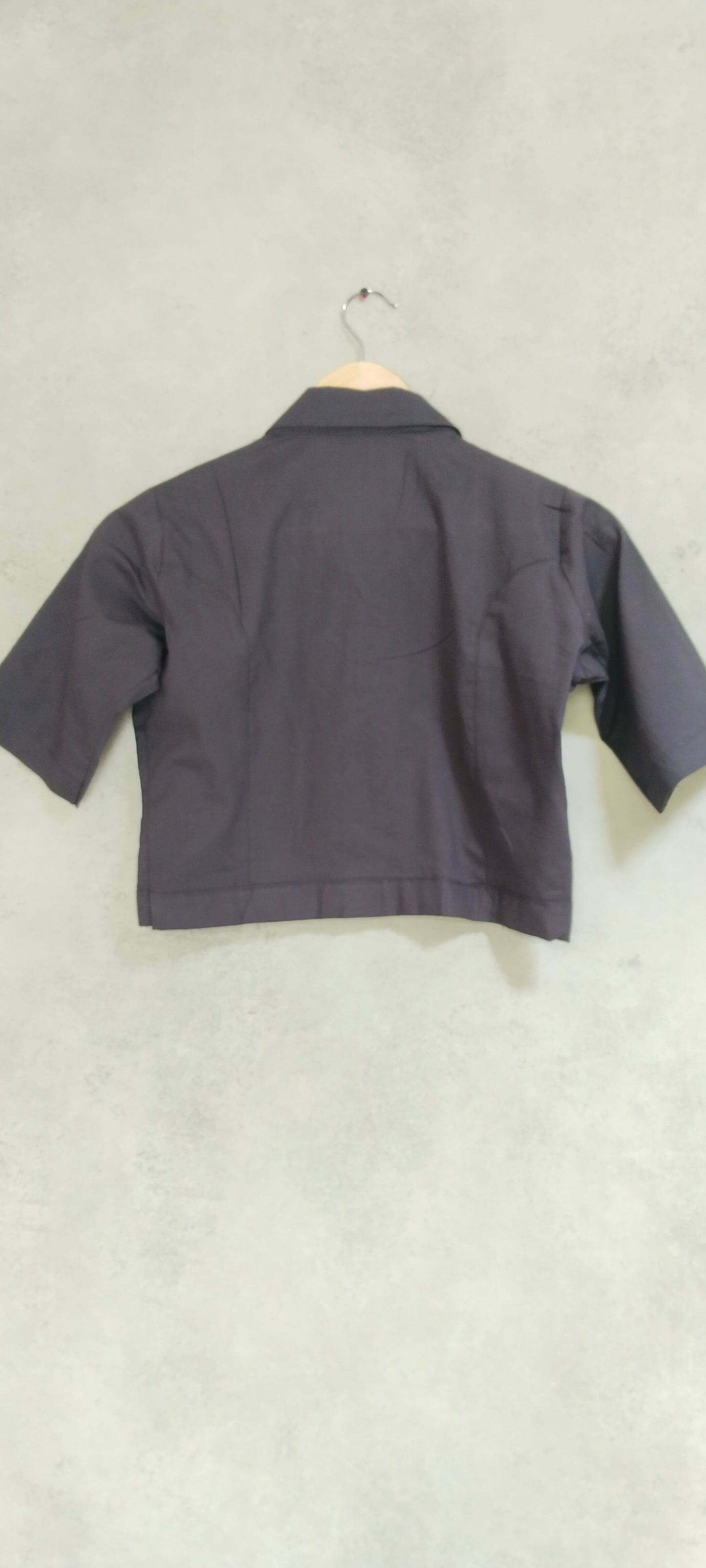 BLACK COTTON PLAIN BLOUSE