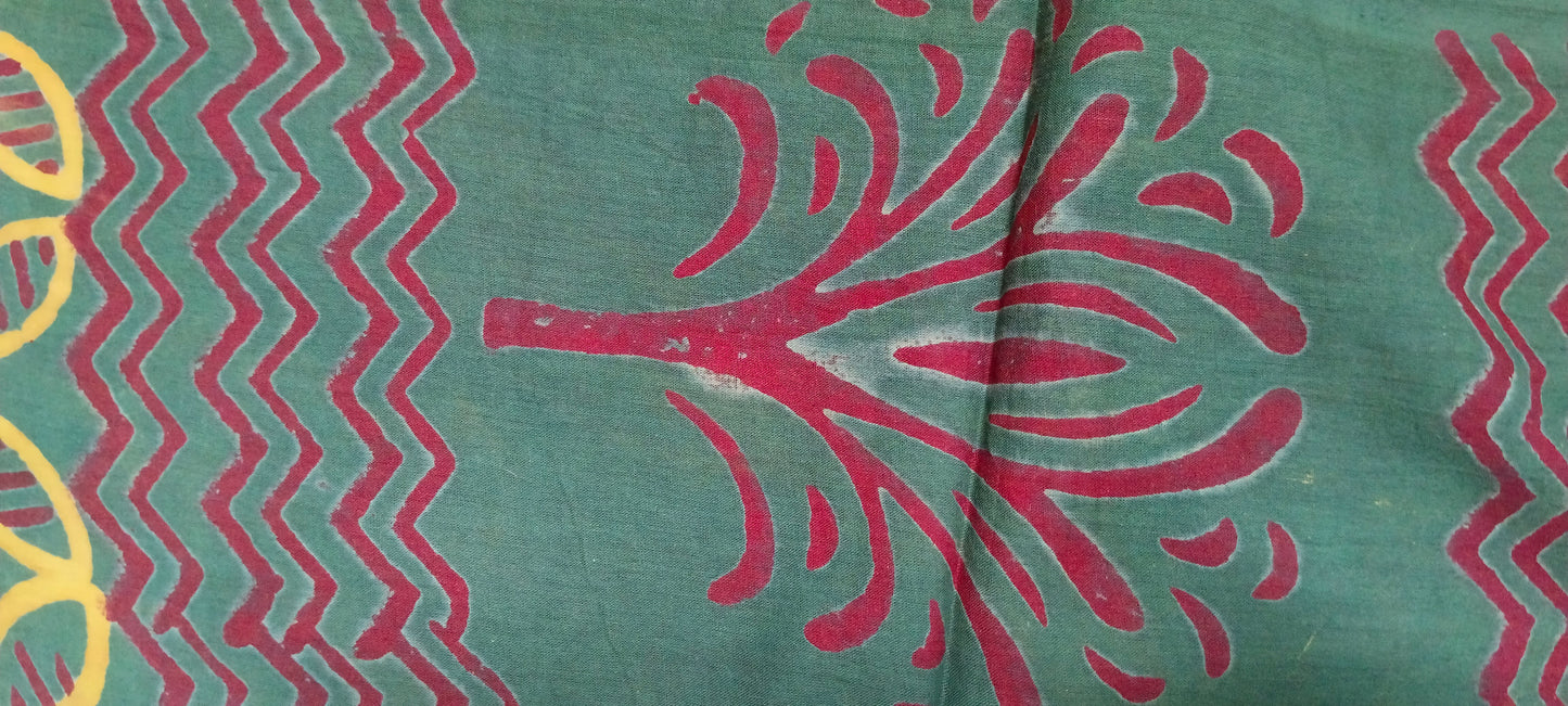 BAGRU HAND BLOCK PRINTED MULMUL COTTON SAREE