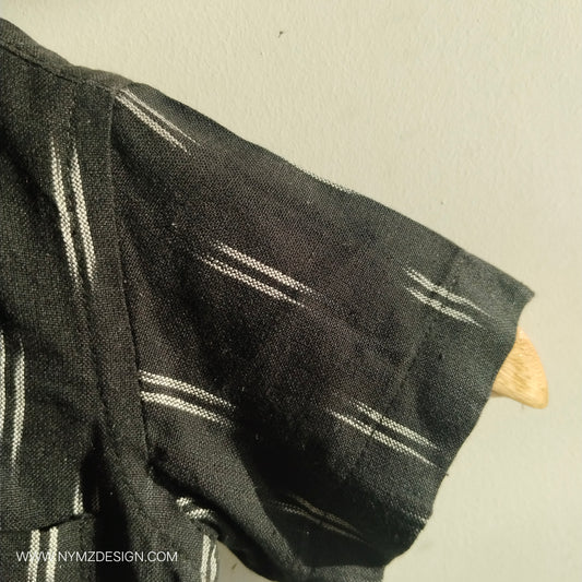 Black Ikat woven Cotton Shirt 1 to 5 years