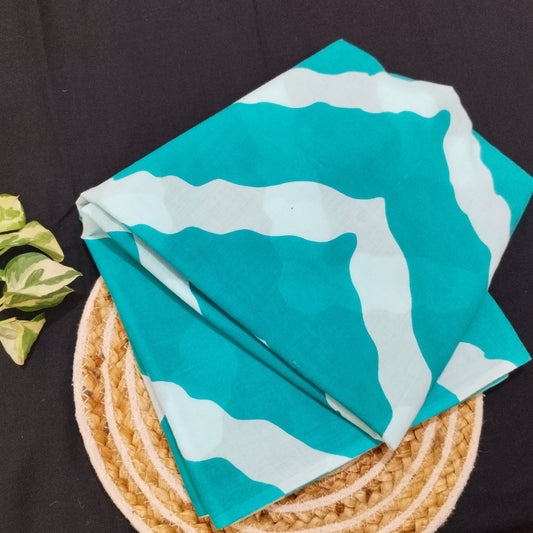 Bagru print Mul Cotton Saree With Un stitched Blouse Piece