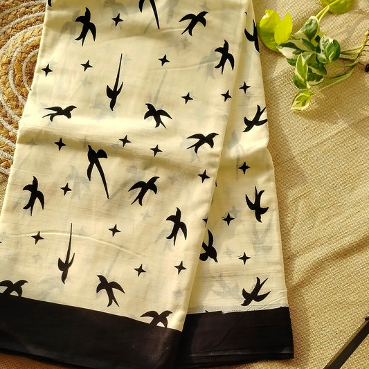 Bagru Print Mul mul Cotton Saree