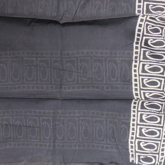 BAGRU HAND BLOCK PRINTED MULMUL COTTON SAREE