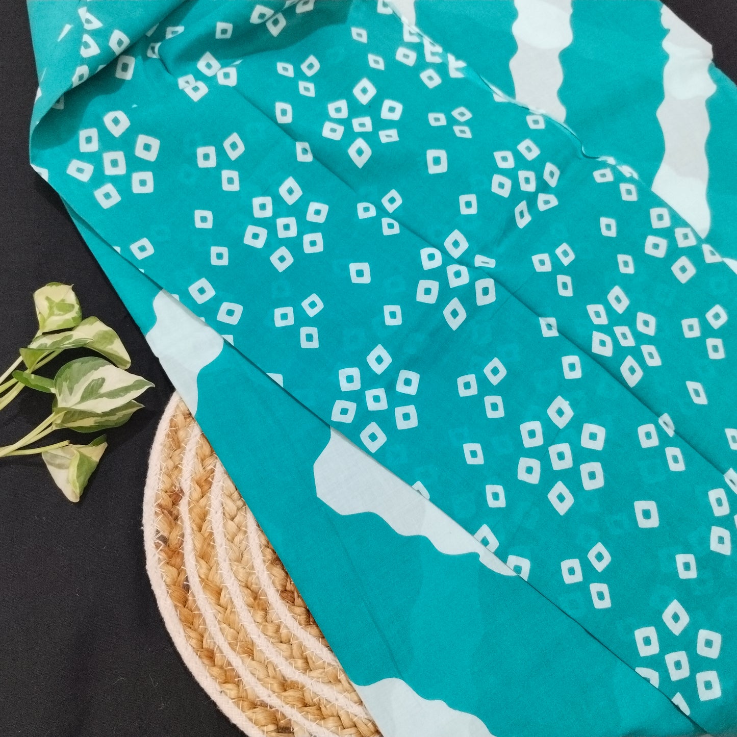 Bagru print Mul Cotton Saree With Un stitched Blouse Piece