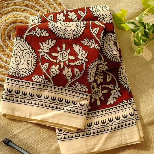 Bagru Print Mul mul Cotton Saree