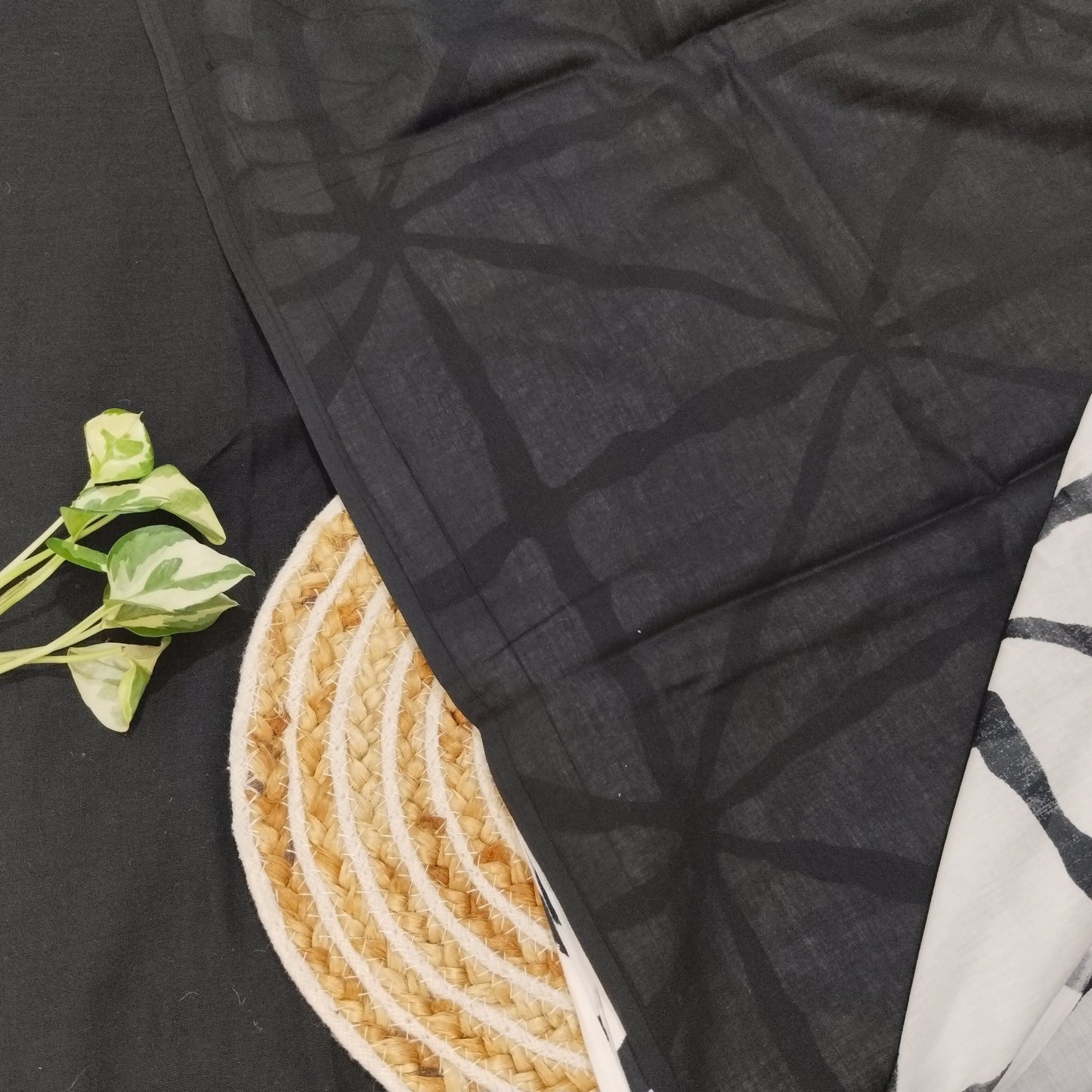 Bagru print Cotton Saree With Un stitched Blouse Piece