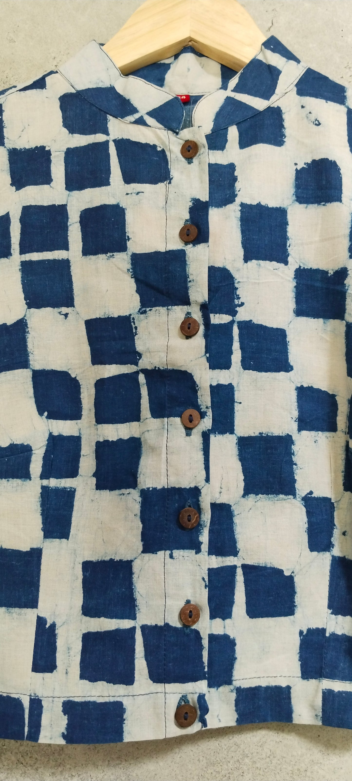 Indigo Cotton Block Printed Blouse