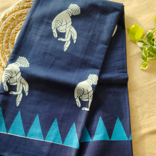 Bagru Print Mul mul Cotton Saree