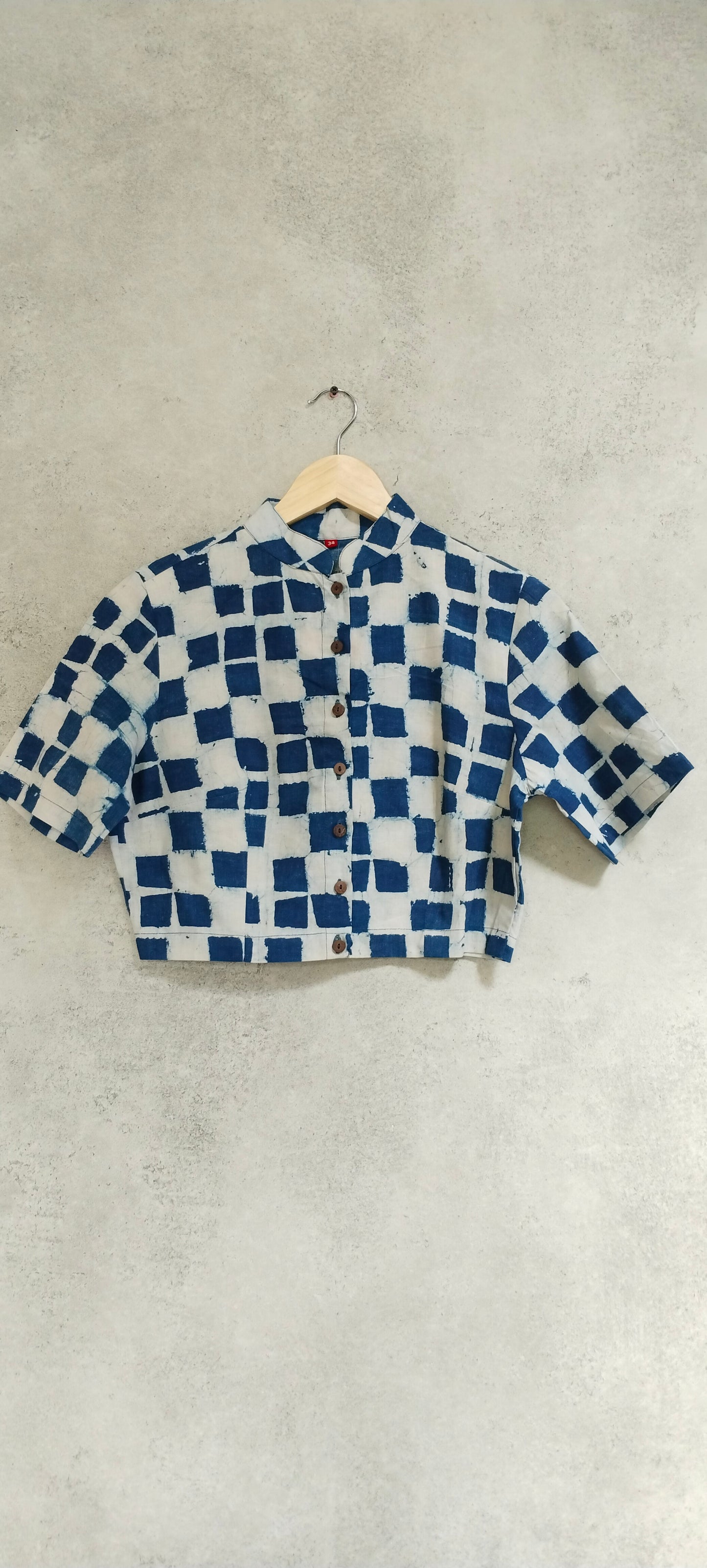 Indigo Cotton Block Printed Blouse