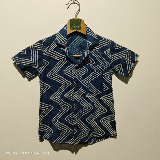Indigo Cotton Shirt with Resort Collar Age (1 to 5year)