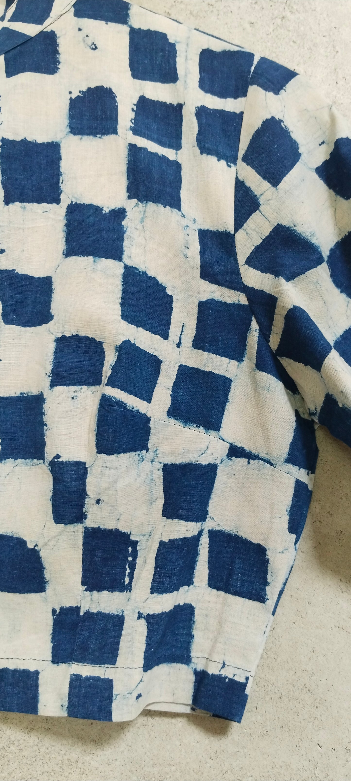 Indigo Cotton Block Printed Blouse