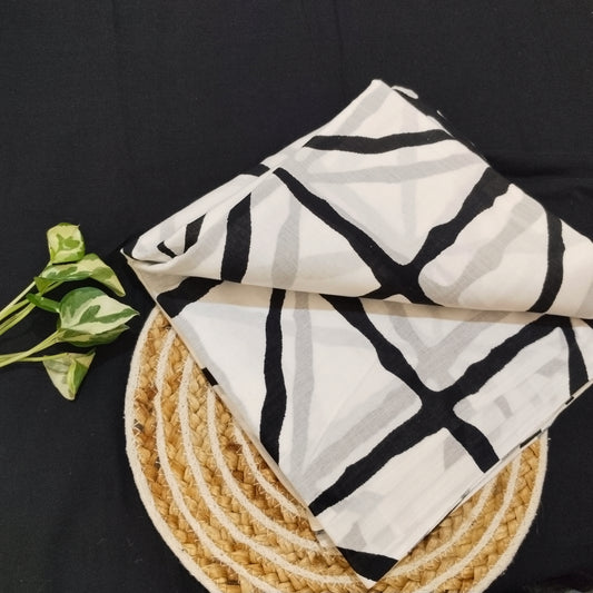 Bagru print Cotton Saree With Un stitched Blouse Piece