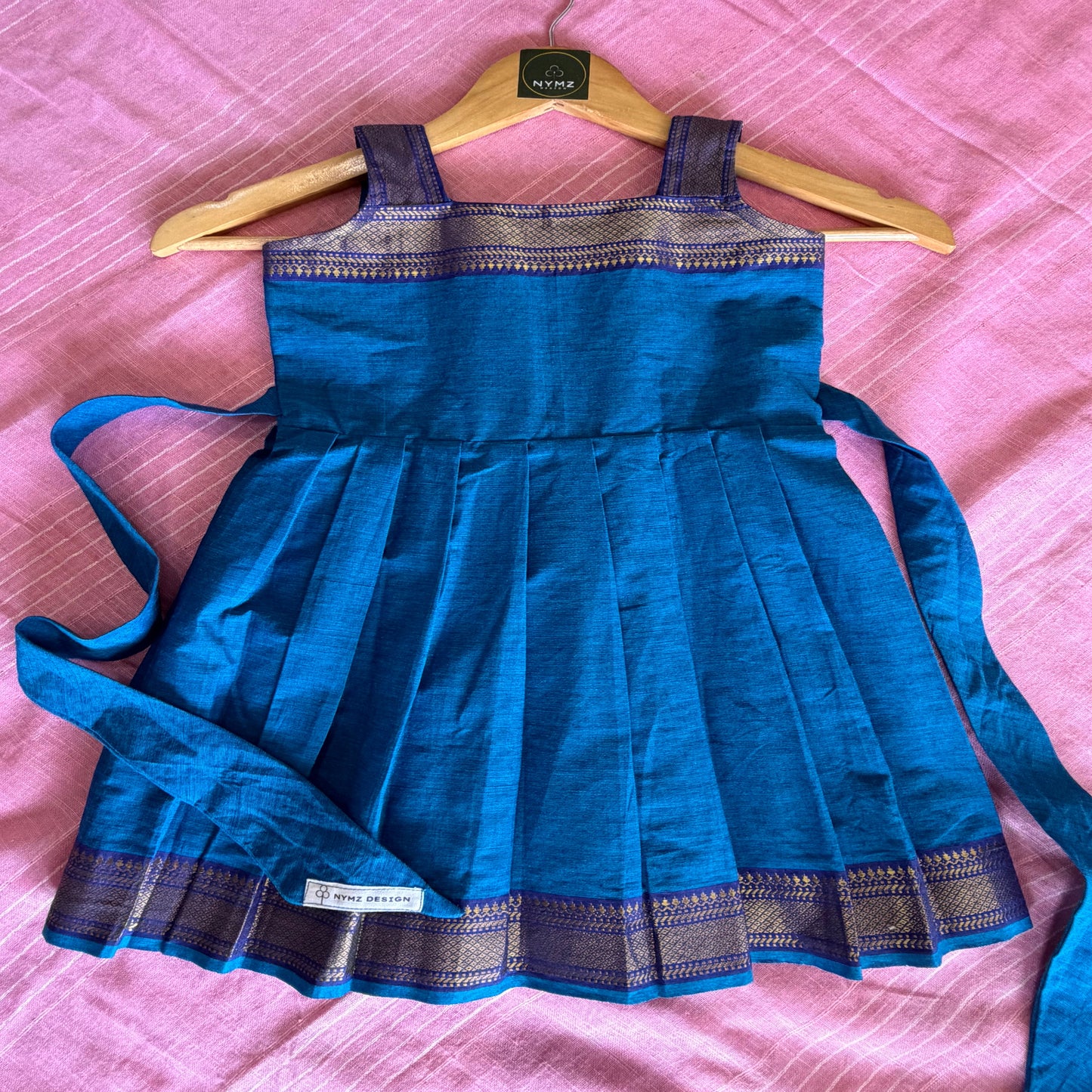 Blue mangalgiri Cotton Frock for Girls | Neelam