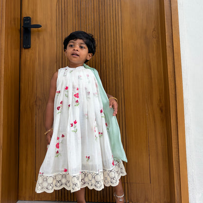 Snow White Mul chanderi Frock