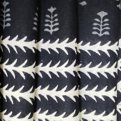 BAGRU HAND BLOCK PRINTED MULMUL COTTON SAREE