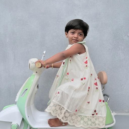 Snow White Mul chanderi Frock
