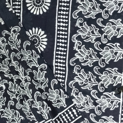 BAGRU HAND BLOCK PRINTED MULMUL COTTON SAREE
