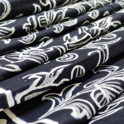 BAGRU HAND BLOCK PRINTED MULMUL COTTON SAREE