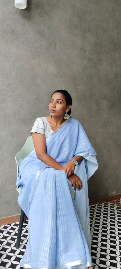 Pure linen saree