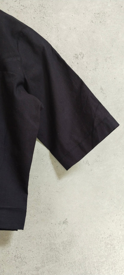 BLACK COTTON PLAIN BLOUSE