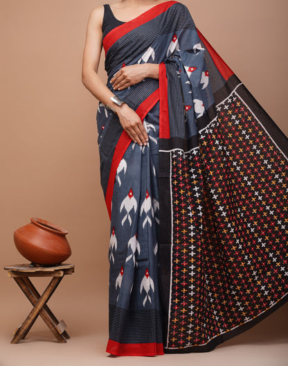 Bagru Print Mul mul Cotton Saree