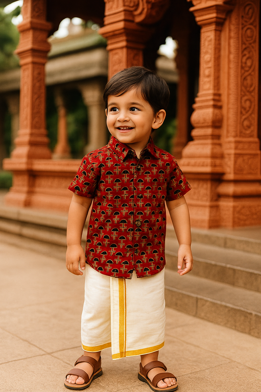 Ajrakh cotton Kids Shirt