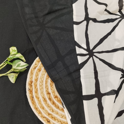 Bagru print Cotton Saree With Un stitched Blouse Piece