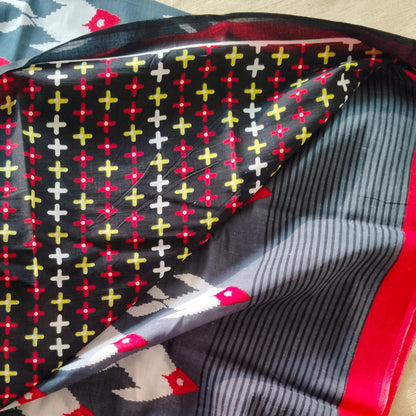 Bagru Print Mul mul Cotton Saree