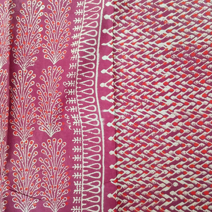 BAGRU HAND BLOCK PRINTED MULMUL COTTON SAREE