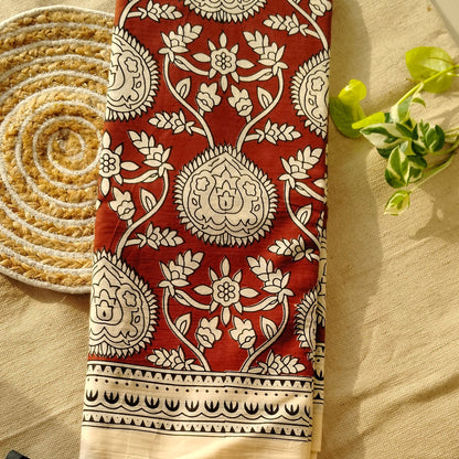 Bagru Print Mul mul Cotton Saree