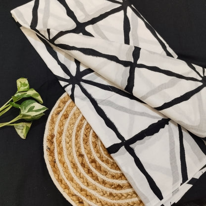 Bagru print Cotton Saree With Un stitched Blouse Piece