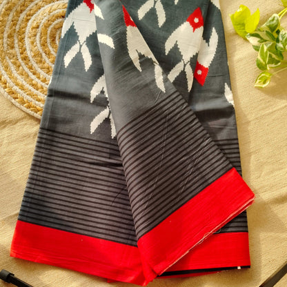 Bagru Print Mul mul Cotton Saree