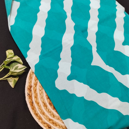 Bagru print Mul Cotton Saree With Un stitched Blouse Piece