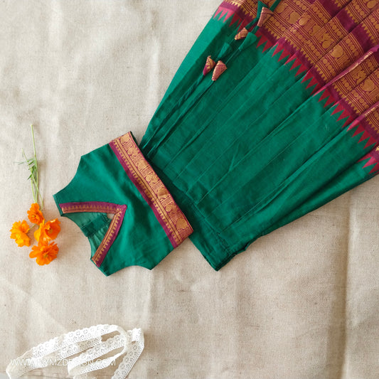 Greeny "Onam kids skirt and Top