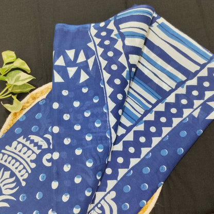 Bagru Print Mul mul Cotton Saree