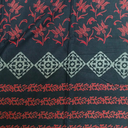 BAGRU HAND BLOCK PRINTED MULMUL COTTON SAREE