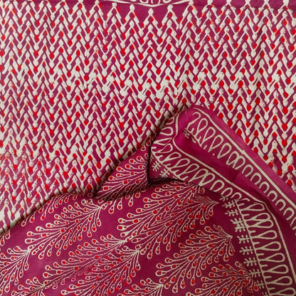 BAGRU HAND BLOCK PRINTED MULMUL COTTON SAREE