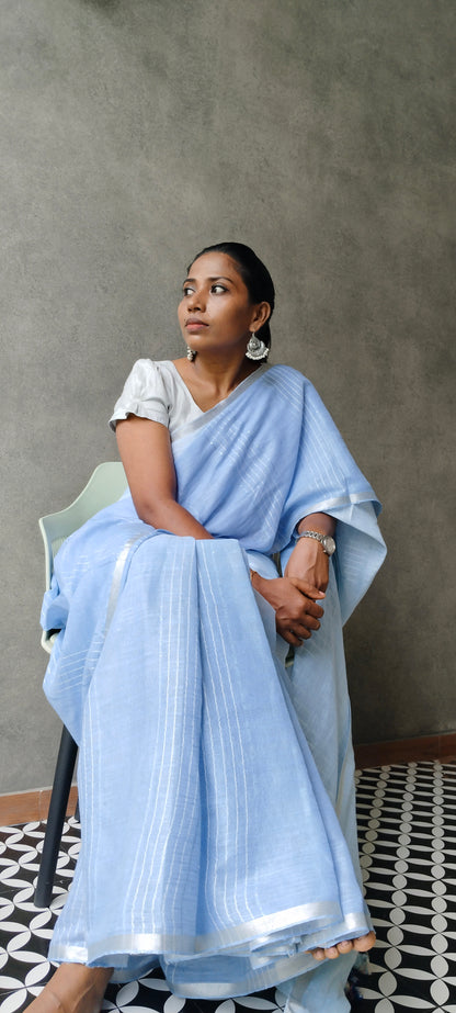 Pure linen saree
