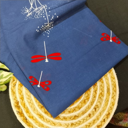 Bagru print Mul Cotton Saree With Un stitched Blouse Piece