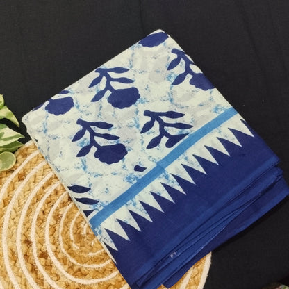 Bagru Print Mul mul Cotton Saree