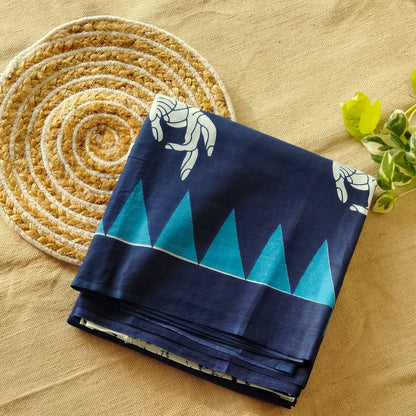 Bagru Print Mul mul Cotton Saree