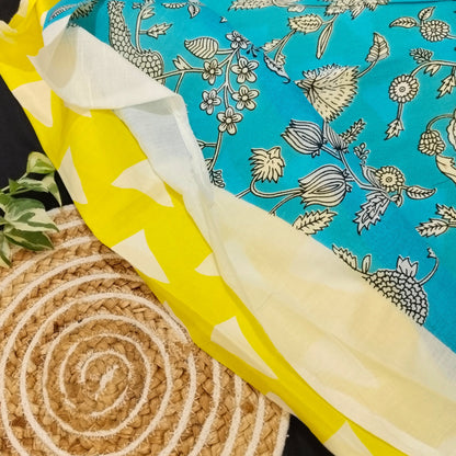 Bagru Print Mul mul Cotton Saree