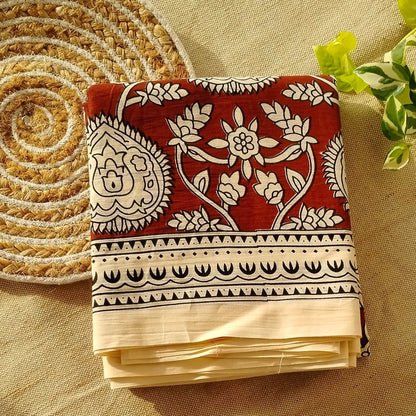 Bagru Print Mul mul Cotton Saree