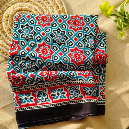 Bagru Print Mul mul Cotton Saree