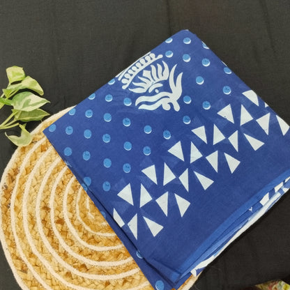 Bagru Print Mul mul Cotton Saree