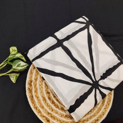 Bagru print Cotton Saree With Un stitched Blouse Piece