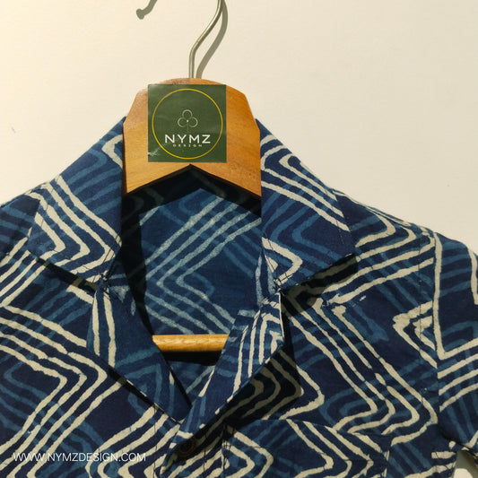 Indigo Cotton Shirt with Resort Collar Age (1 to 5year)